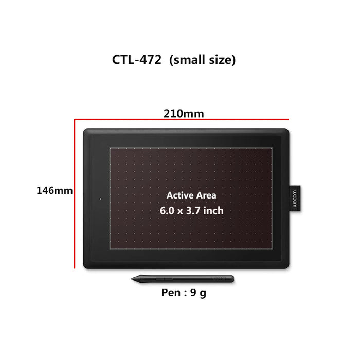 One by Wacom CTL-472 Digital Graphic Tablet for Drawing Painting &Game OSU, 2048 Level Pen Tablet Support Android/Windows/Mac OS