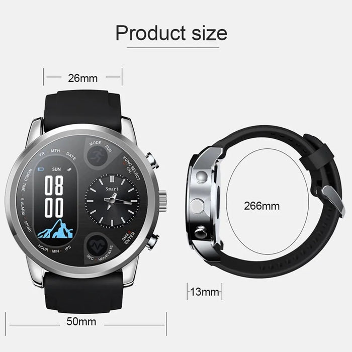 T3PRO t3 Dual Time Hybrid Watch  Japanese Quartz Movement IPS Screen  Message Display Call Reminder  Heart Rate for Ios Android