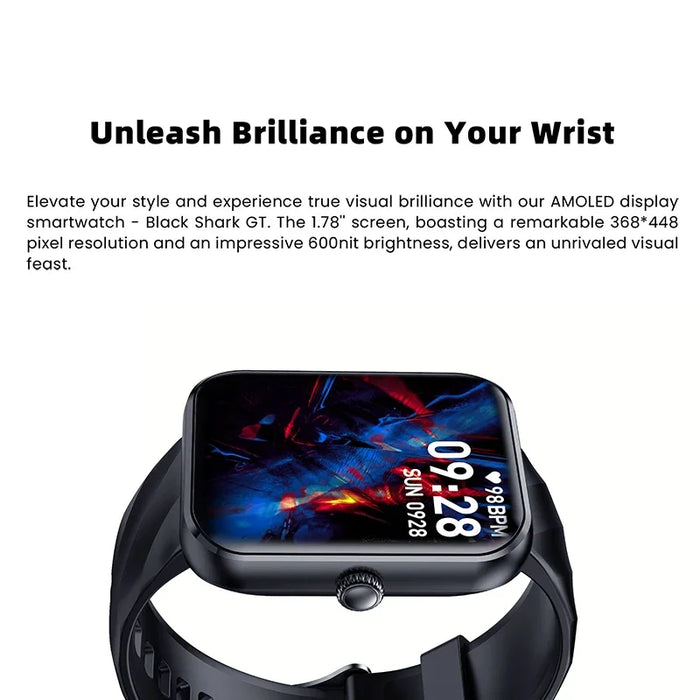 Black Shark GT Smartwatch Global Version 1.78'' AMOLED Display 10 days Battery Life Bluetooth 5.2 Smart Watch  100+ Sport Modes