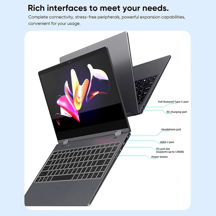 2024 N-one NBook Plus 14.1" Intel N100 Windows 11Pro  Laptop 16GB+512GB 1920*1080 Touch Screen 360° Folding Computer Notebook