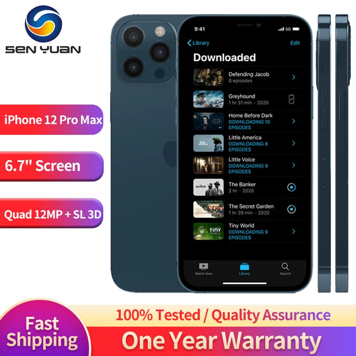 Original unlocked iPhone 12 Pro Max 6.7" 6G RAM 128GB/256GB/512GB ROM 5G Smartphone Face ID IOS A14 Bionic Chip