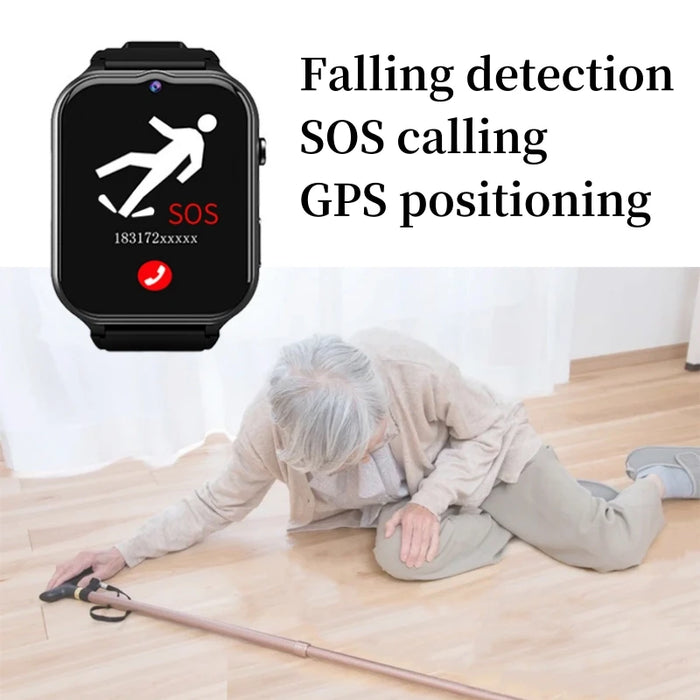 Elderly Smart Watch For Senior Falling Detection 4G Sim Card SOS Phone Call GPS Positioning Medicine Remind Footprint Track GK8