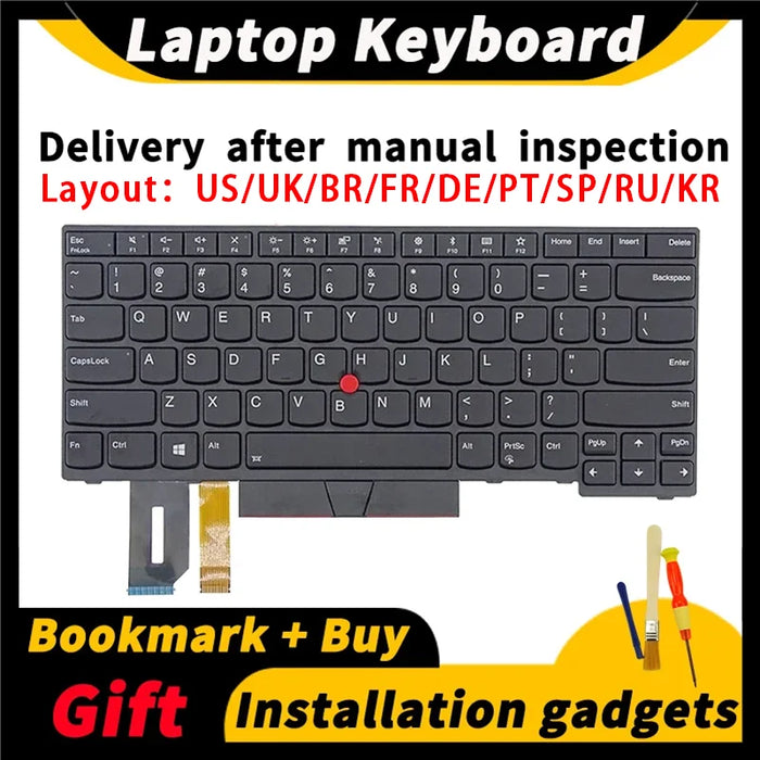 Laptop Replacement Keyboard for Lenovo ThinkPad E480 E485 E490 E495 L380 L390 L480 R480 T480S L490 T490 T495  01YP400 01YP280