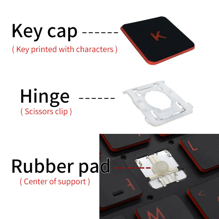 Replacement Keycap Key cap Hinge for Asus ROG Strix GL553 GL553VD GL553VE GL553VW GL753 GL753VD GL753VE GL753VW Keyboard