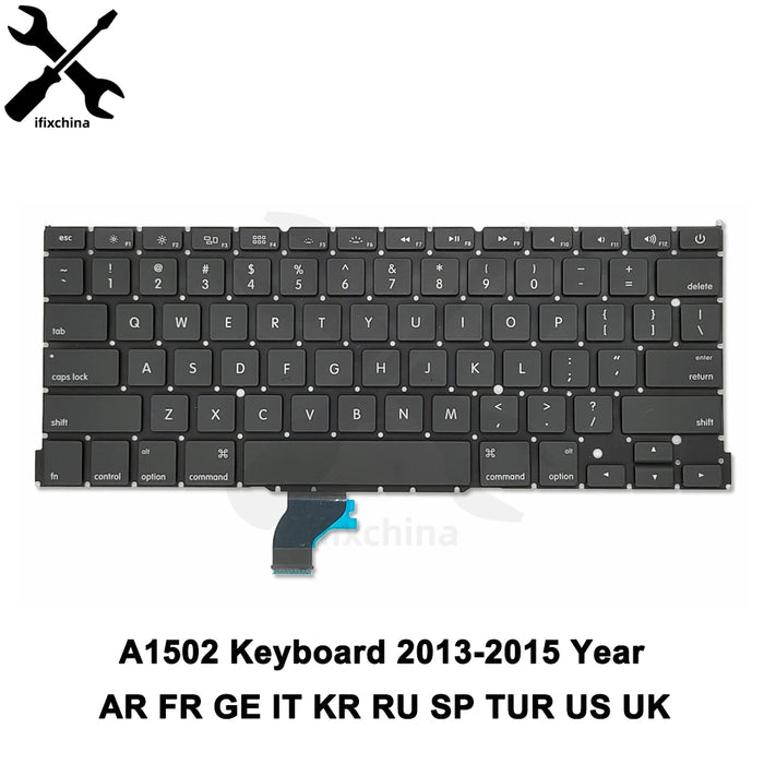 New A1502 keyboard for Macbook Pro Retina 13.3 inches laptop ME864 ME865 ME866 keyboards Brand New 2013-2015