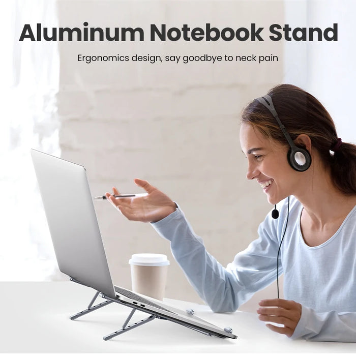 UGREEN Laptop Stand For Macbook Air Pro Foldable Aluminum Vertical Notebook Stand Laptop Support Macbook Pro Tablet Phone Stand