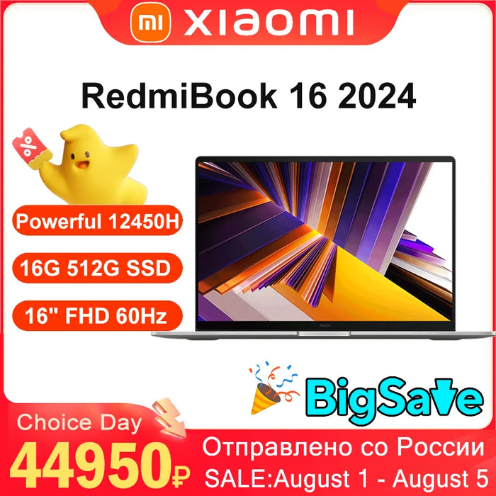 New Xiaomi Redmi Book 16 2024 12450H 13420H 16 512 16inch Full HD 60Hz Screen JYU4585CN/JYU4614CN