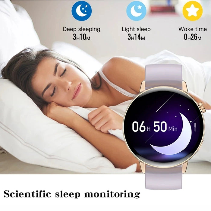 New Fashion Women Smartwatch Bluetooth Call Full Screen Touch Waterproof Watch Ladies Heart Rate Monitor Smart Watch For Xiaomi