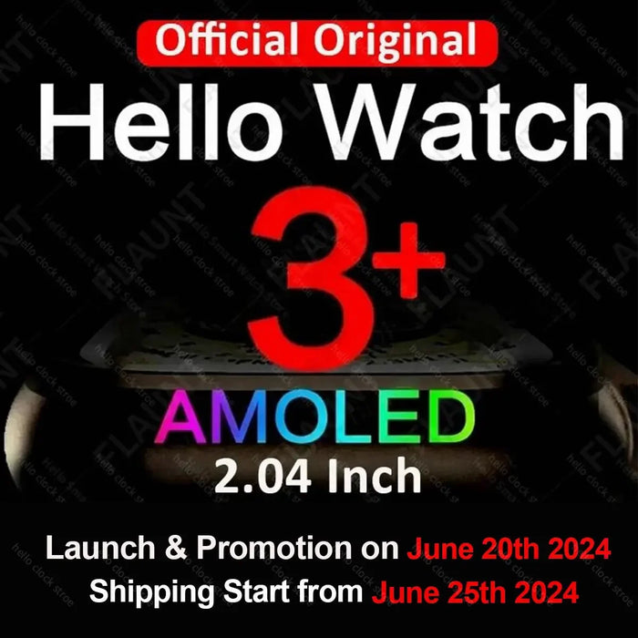 New Official Original Smart Hello Watch 3 Plus Ultra HD AMOLED 4G ROM NFC Compass Bluetooth Call 49mm Smartwatch 2024 Men Women