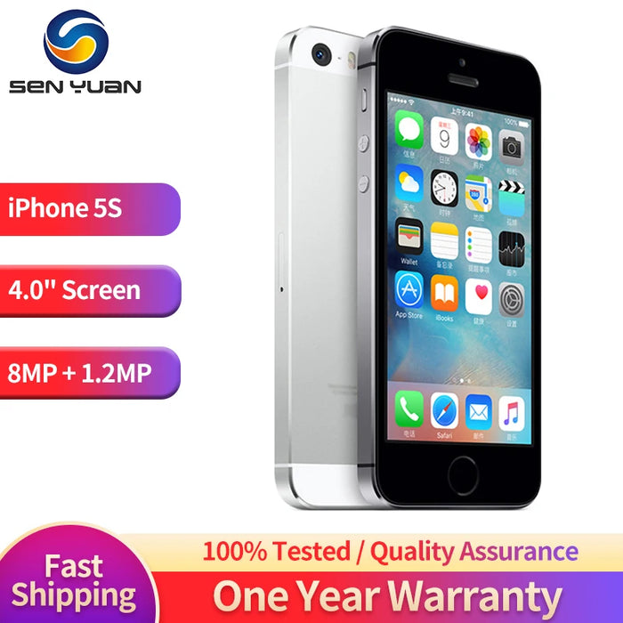 Original Used Apple iPhone 5S 4G LTE Mobile Phone 4.0" IPS LCD 1GB RAM 16GB/32GB/64GB ROM 8MP+1.2MP Dual Core A7 IOS CellPhone