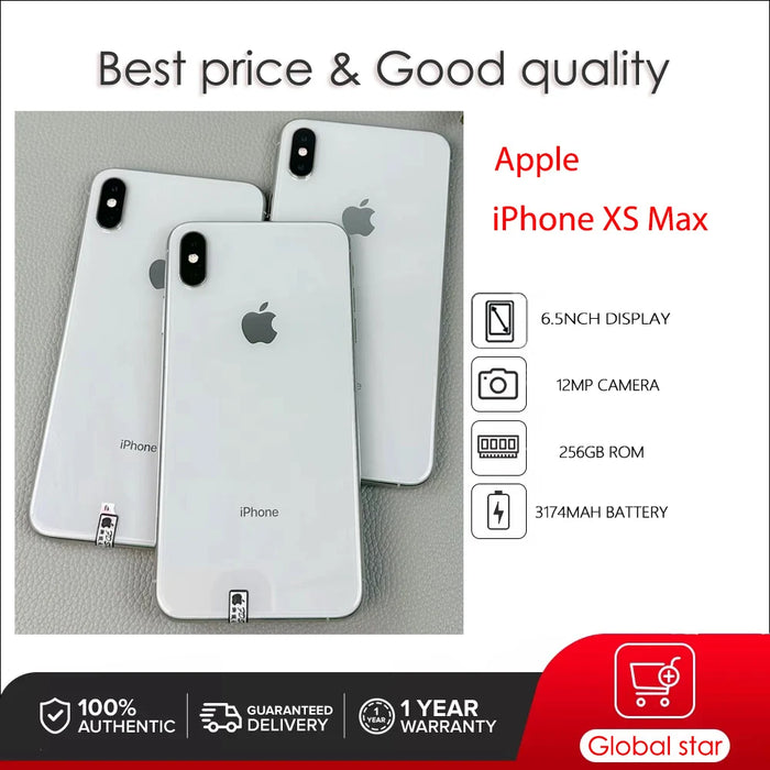 Original Apple iPhone XS Max Face ID Unlocked Used IOS A12 6.5" 64/256GB ROM 3174mAh Cellphone 12MP Smartphone