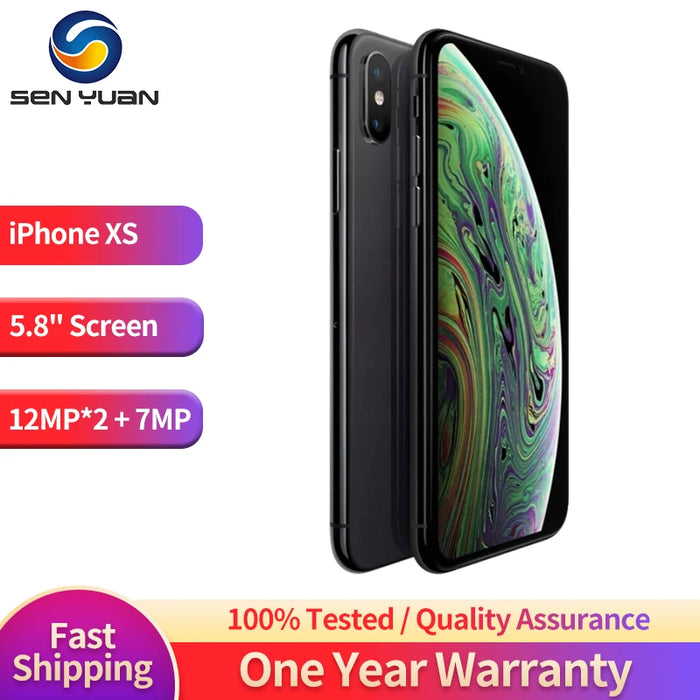 Original Unlocked Apple iPhone XS 4G LTE Mobile Phone NFC 5.8" 4GB RAM 64GB/256GB ROM 12MP+7MP CellPhone Hexa-Core Smartphone