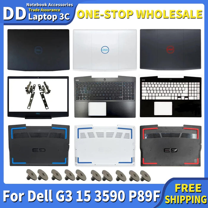 New Laptop Case For Dell G3 15 3590 P89F Back Cover LCD Front Bezel Hinge Palmrest Bottom Case Gaming Lid Keyboard 03HKFN 0YGCNV